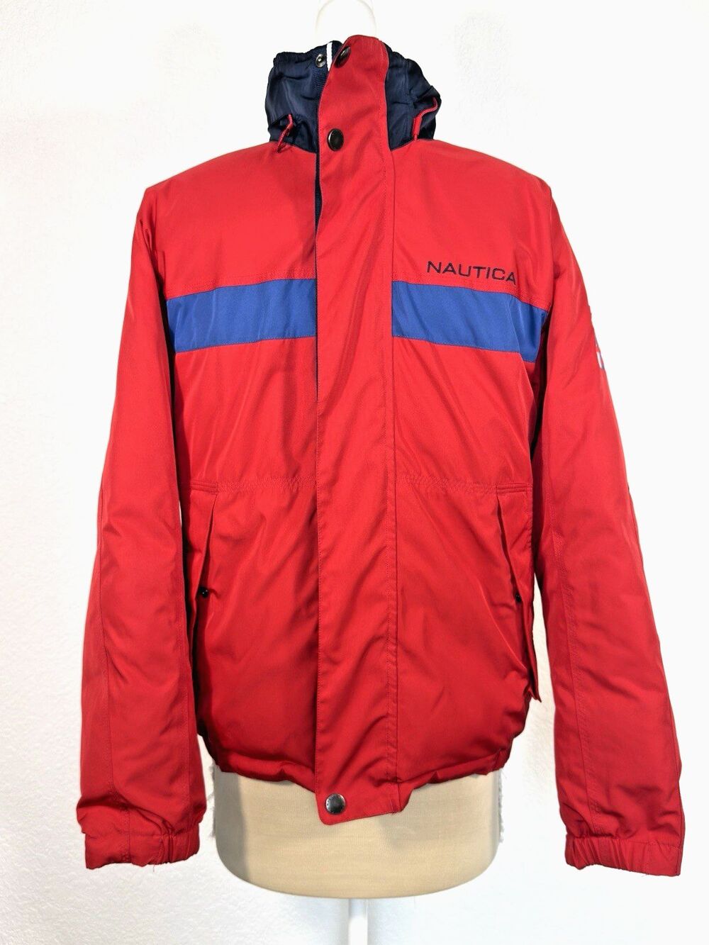 Vintage 90s Nautica Flag Series Reversible Down Puffer Jacket Unisex XS Grunge